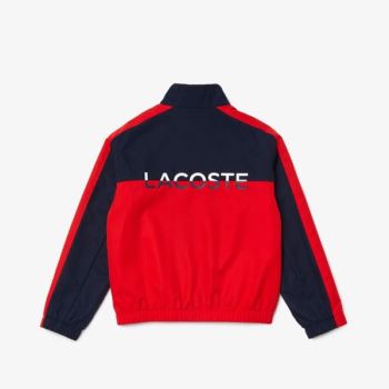 Lacoste Colorblock Lightweight Zip Jacket Dětské - Bunda Tmavě Blankyt Blankyt / Červené | CZ-rgA8B4